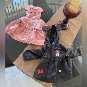Two- 12month Disney infant girl spring jackets one black one pink